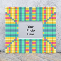 Checkerboard-squares-abstract- White Wall Photo Frame 5  X 7  by Semog4