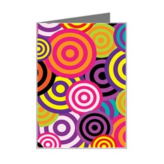 Abstract-circles-background-retro Mini Greeting Card by Semog4