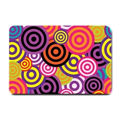 Abstract-circles-background-retro Small Doormat by Semog4