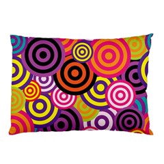 Abstract-circles-background-retro Pillow Case by Semog4