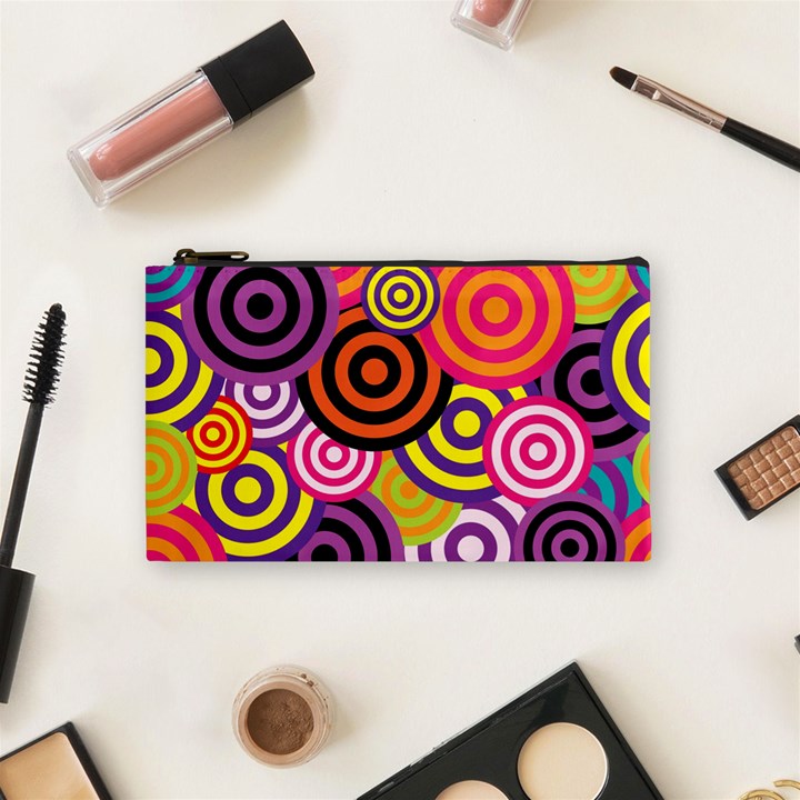 Abstract-circles-background-retro Cosmetic Bag (Small)