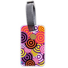 Abstract-circles-background-retro Luggage Tag (two Sides) by Semog4