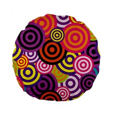 Abstract-circles-background-retro Standard 15  Premium Round Cushions by Semog4