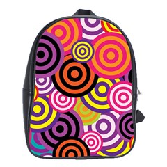 Abstract-circles-background-retro School Bag (xl) by Semog4