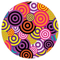 Abstract-circles-background-retro Round Trivet by Semog4