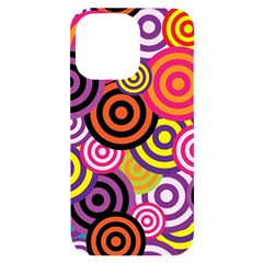 Abstract-circles-background-retro Iphone 14 Pro Max Black Uv Print Case