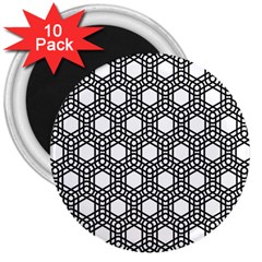 Geometric-floral-curved-shape-motif 3  Magnets (10 Pack)  by Semog4