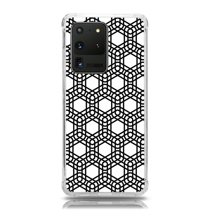 Geometric-floral-curved-shape-motif Samsung Galaxy S20 Ultra 6.9 Inch TPU UV Case