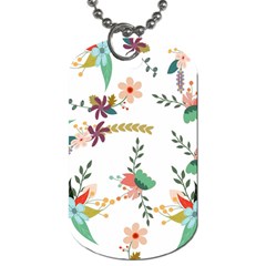 Floral-backdrop-pattern-flower Dog Tag (two Sides) by Semog4