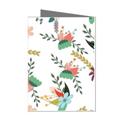 Floral-backdrop-pattern-flower Mini Greeting Cards (pkg Of 8) by Semog4