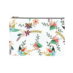 Floral-backdrop-pattern-flower Cosmetic Bag (large) by Semog4