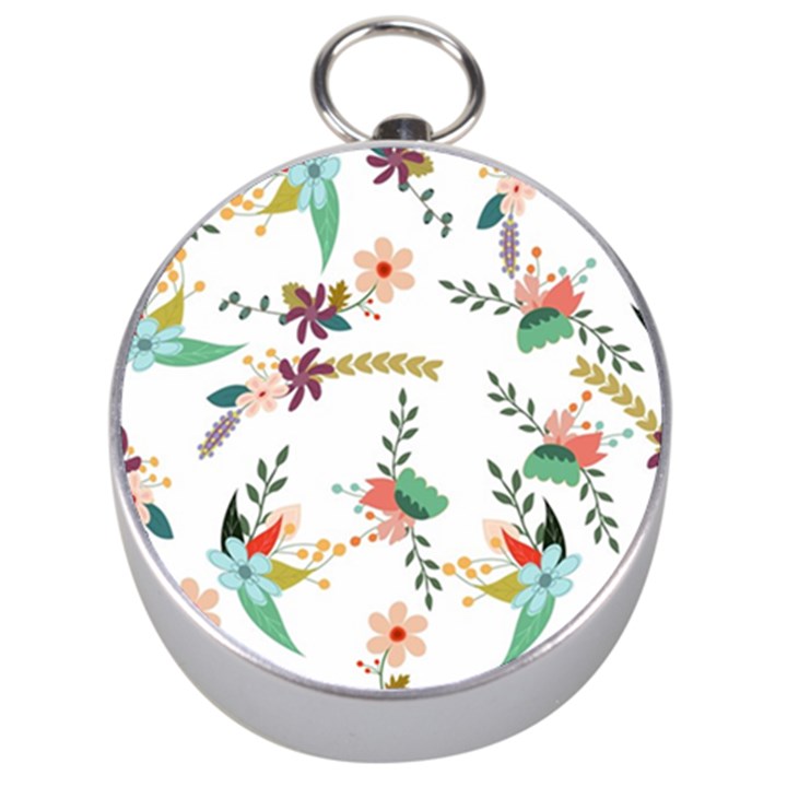 Floral-backdrop-pattern-flower Silver Compasses