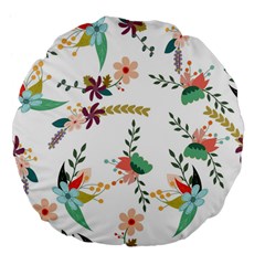 Floral-backdrop-pattern-flower Large 18  Premium Flano Round Cushions by Semog4