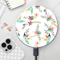 Floral-backdrop-pattern-flower Wireless Fast Charger(white) by Semog4