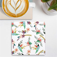 Floral-backdrop-pattern-flower Uv Print Square Tile Coaster  by Semog4