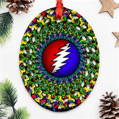 Grateful Dead Oval Filigree Ornament (two Sides) by Semog4