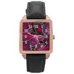 Abstract Beautiful Beauty Bright Rose Gold Leather Watch  by Semog4