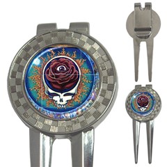 Grateful Dead Skull Rose 3-in-1 Golf Divots by Semog4