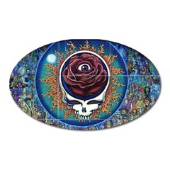 Grateful Dead Skull Rose Oval Magnet by Semog4