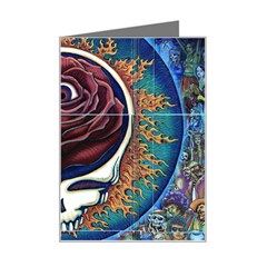 Grateful Dead Skull Rose Mini Greeting Card by Semog4