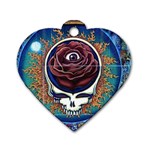 Grateful Dead Skull Rose Dog Tag Heart (Two Sides) Front