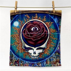 Grateful Dead Skull Rose Face Towel by Semog4