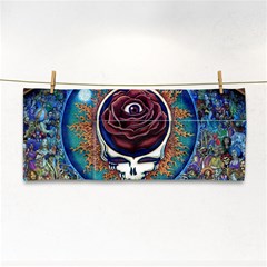 Grateful Dead Skull Rose Hand Towel by Semog4