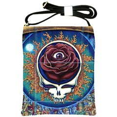 Grateful Dead Skull Rose Shoulder Sling Bag by Semog4