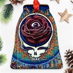 Grateful Dead Skull Rose Ornament (Bell) Front