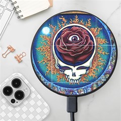 Grateful Dead Skull Rose Wireless Fast Charger(black) by Semog4