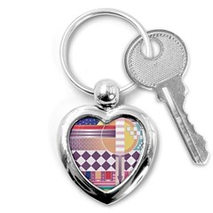 Abstract Shape Color Gradient Key Chain (heart) by Semog4