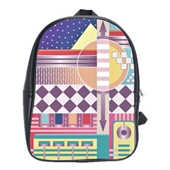 Abstract Shape Color Gradient School Bag (large) by Semog4