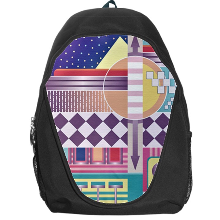 Abstract Shape Color Gradient Backpack Bag