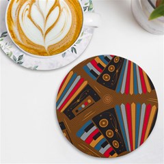 Pattern Accordion Uv Print Round Tile Coaster by Semog4