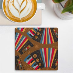 Pattern Accordion Uv Print Square Tile Coaster  by Semog4