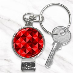 Red Diamond Shapes Pattern Nail Clippers Key Chain by Semog4