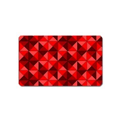 Red Diamond Shapes Pattern Magnet (name Card) by Semog4