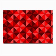 Red Diamond Shapes Pattern Postcards 5  X 7  (pkg Of 10) by Semog4