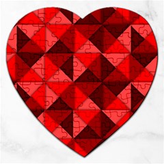 Red Diamond Shapes Pattern Jigsaw Puzzle (heart) by Semog4