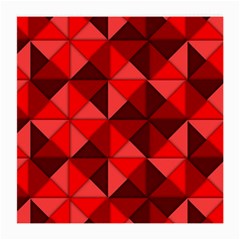 Red Diamond Shapes Pattern Medium Glasses Cloth (2 Sides) by Semog4