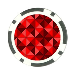 Red Diamond Shapes Pattern Poker Chip Card Guard by Semog4