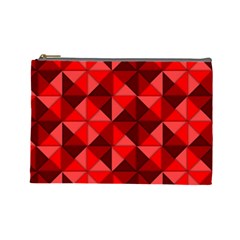 Red Diamond Shapes Pattern Cosmetic Bag (large) by Semog4