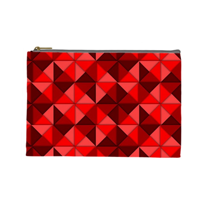 Red Diamond Shapes Pattern Cosmetic Bag (Large)