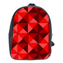 Red Diamond Shapes Pattern School Bag (large) by Semog4