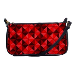 Red Diamond Shapes Pattern Shoulder Clutch Bag by Semog4