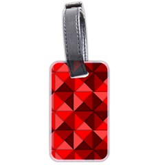 Red Diamond Shapes Pattern Luggage Tag (two Sides) by Semog4