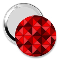 Red Diamond Shapes Pattern 3  Handbag Mirrors by Semog4