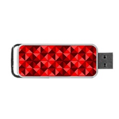 Red Diamond Shapes Pattern Portable Usb Flash (one Side) by Semog4