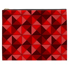 Red Diamond Shapes Pattern Cosmetic Bag (xxxl) by Semog4