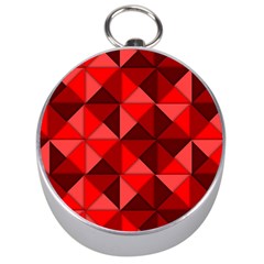 Red Diamond Shapes Pattern Silver Compasses by Semog4